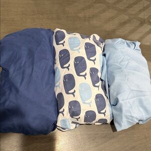 Blue Whale Print Crib (fitted) Sheets